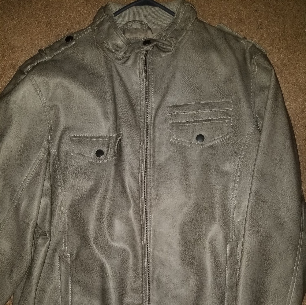 Grey leather jacket